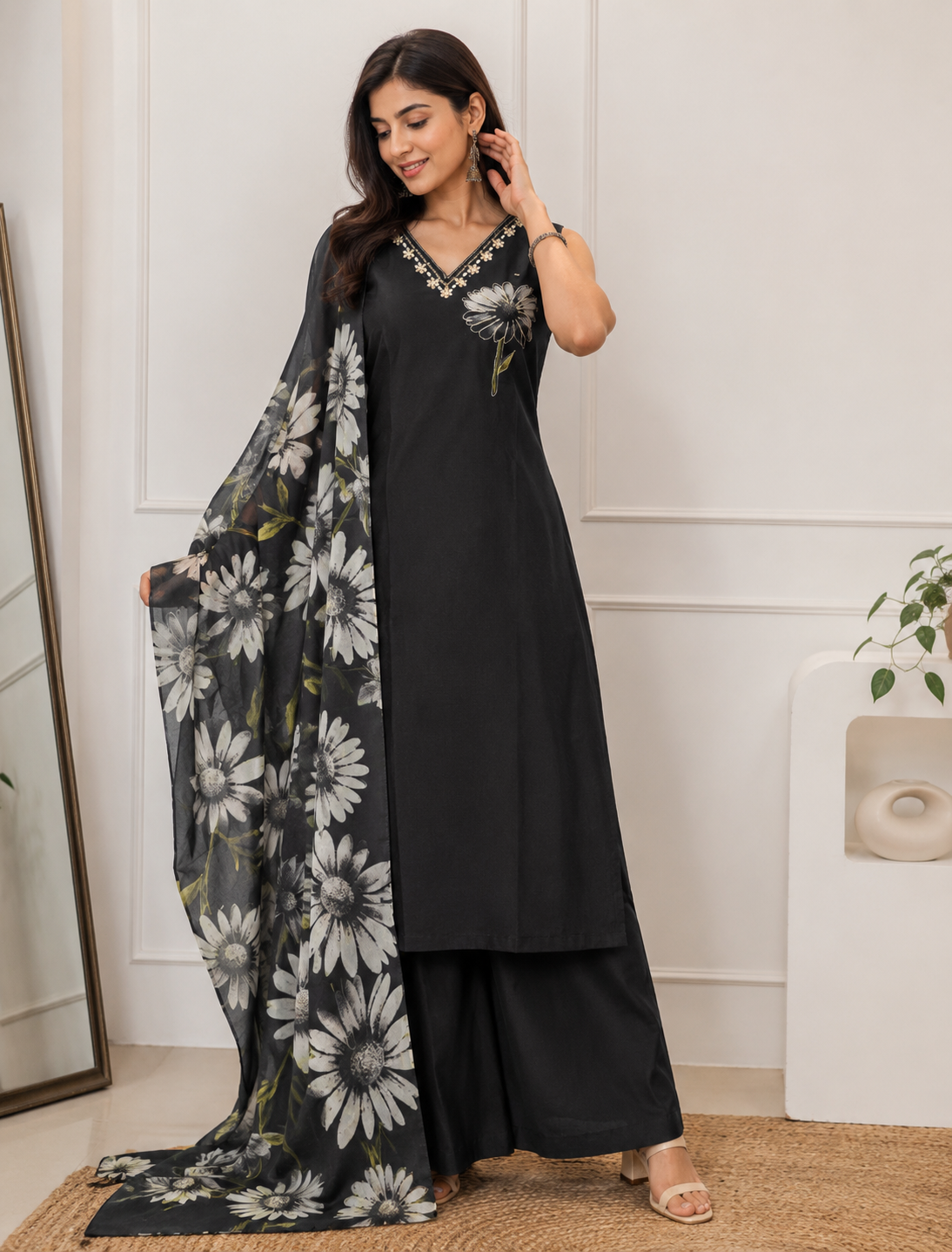 Elegant black kurti women