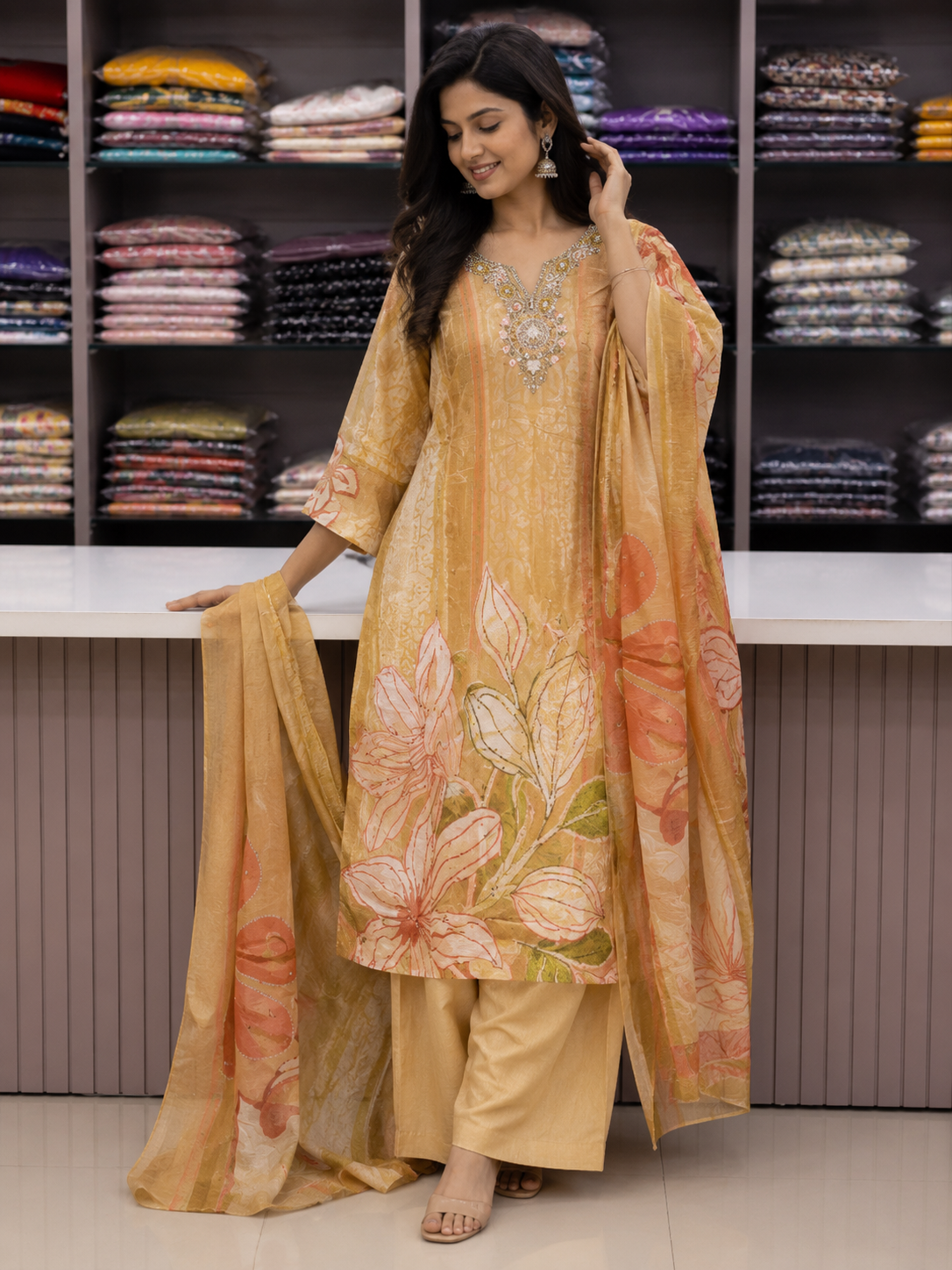 floral printed kurti for women