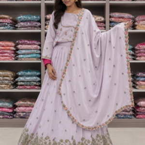 lavender lehnga set for women