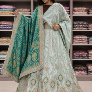 blue lehnga for women