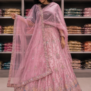 pink lehnga set for women