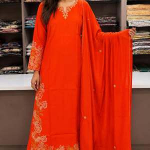 orange salwar suit for women