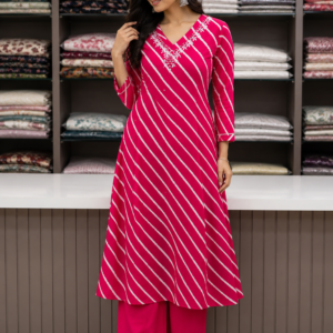 pink colored kurti for women